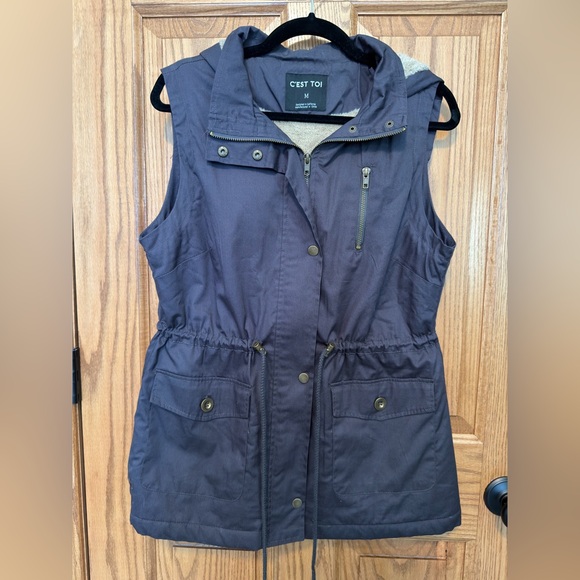 C’Est Toi Jackets & Blazers - C’EST TOI Fur Lined Hooded Vest